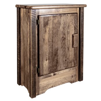 Homestead Left Hinged Accent Cabinet - Stain & Clear Lacquer Finish