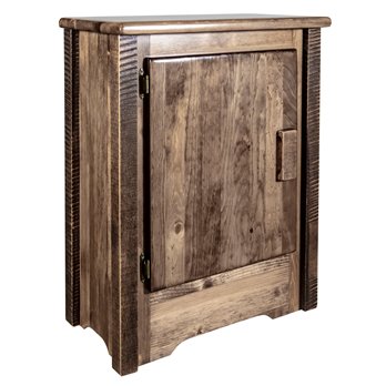 Homestead Left Hinged Accent Cabinet - Stain & Clear Lacquer Finish