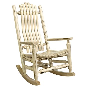 Montana Adult Log Rocker - Clear Lacquer Finish