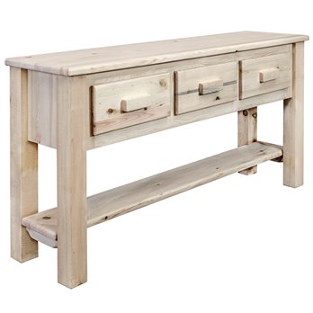 Homestead Console Table w/ 3 Drawers - Clear Lacquer Finish