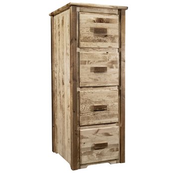 Homestead 4 Drawer File Cabinet - Stain & Clear Lacquer Finish