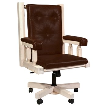 Homestead Upholstered Office Chair - Clear Lacquer Finish
