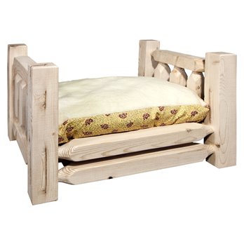 Homestead Small Pet Bed w/ 16x20 Mattress - Clear Lacquer Finish
