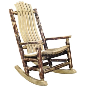 Glacier Adult Log Rocker - Exterior Stain Finish