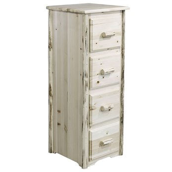 Montana 4 Drawer File Cabinet - Clear Lacquer Finish