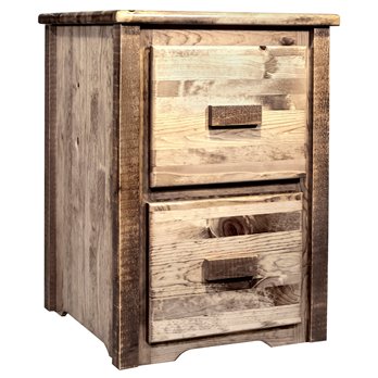Homestead 2 Drawer File Cabinet - Stain & Clear Lacquer Finish