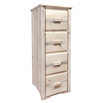 Homestead 4 Drawer File Cabinet - Clear Lacquer Finish