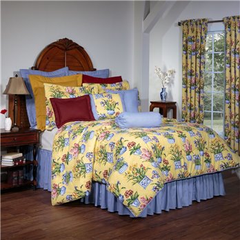 Melanie Buttercream Queen Comforter Set (18" Bedskirt)