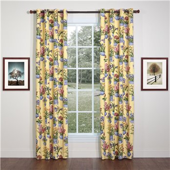 Melanie Buttercream Grommet Top Curtains