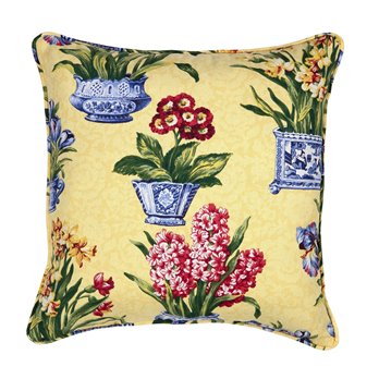 Melanie Buttercream Square Pillow - Floral
