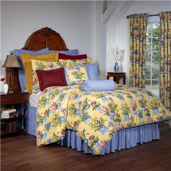 Melanie Buttercream King Comforter Set (15" Bedskirt)