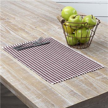 Tara Burgundy Ribbed Placemat Set of 6 12x18