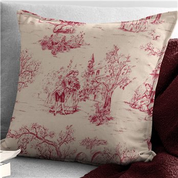 Archamps Toile Red Decorative Pillow - Size 24" Square