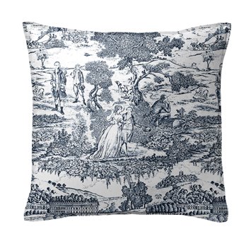 Beau Toile Blue Decorative Pillow - Size 20" Square