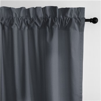 Braxton Gray Pole Top Drapery Panel - Pair - Size 50"x96"