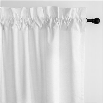 Braxton White Pole Top Drapery Panel - Pair - Size 50"x84"
