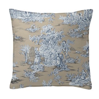 Chateau Blue/Beige Decorative Pillow - Size 24" Square