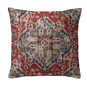 Charvelle Red/Blue Decorative Pillow - Size 24" Square