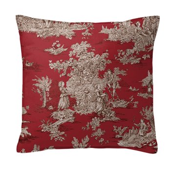 Chateau Red/Black Decorative Pillow - Size 24" Square