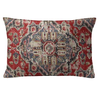 Charvelle Red/Blue Decorative Pillow - Size 14"x20" Rectangle