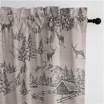 Cross Country Natural Pole Top Drapery Panel - Pair - Size 50"x108"