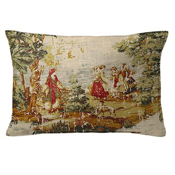 Countryside Red Decorative Pillow - Size 14"x20" Rectangle