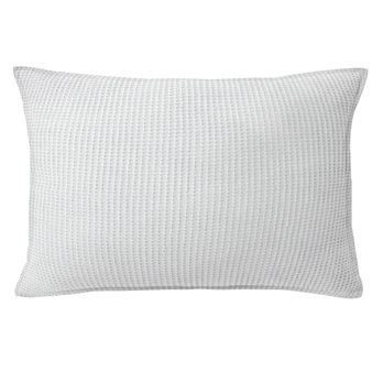 Classic Waffle White Decorative Pillow - Size 14"x20" Rectangle
