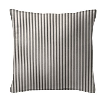 Cruz Ticking Stripes Black/Linen Decorative Pillow - Size 20" Square