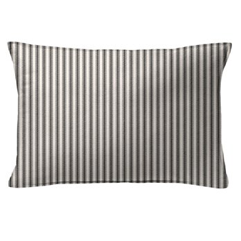 Cruz Ticking Stripes Black/Linen Decorative Pillow - Size 14"x20" Rectangle