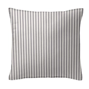 Cruz Ticking Stripes Gray/Ivory Decorative Pillow - Size 20" Square