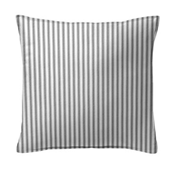 Cruz Ticking Stripes White/Black Decorative Pillow - Size 24" Square