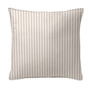 Cruz Ticking Stripes Taupe/Ivory Decorative Pillow - Size 24" Square