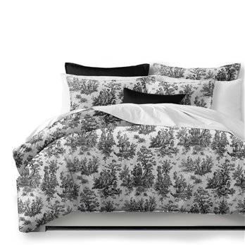 Ember White/Black Comforter and Pillow Sham(s) Set - Size Super Queen