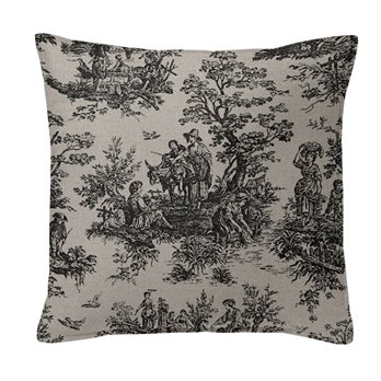 Ember Natural/Black Decorative Pillow - Size 20" Square