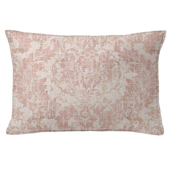 Damaskus Linen Blush Decorative Pillow - Size 14"x20" Rectangle