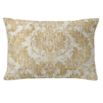Damaskus Linen Gold Decorative Pillow - Size 14"x20" Rectangle