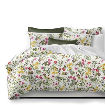 Destiny White Multi/Floral Coverlet and Pillow Sham(s) Set - Size King / California King