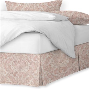 Damaskus Linen Blush Platform Bed Skirt - Size Twin 15" Drop