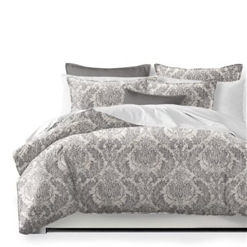 Damaskus Linen Graphite Comforter and Pillow Sham(s) Set - Size Full