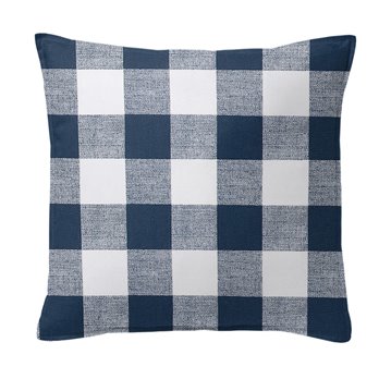 Lumberjack Check Indigo/White Decorative Pillow - Size 20" Square