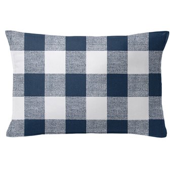 Lumberjack Check Indigo/White Decorative Pillow - Size 14"x20" Rectangle