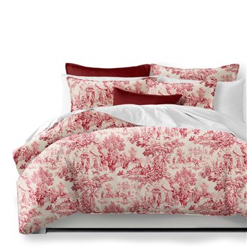Maison Toile Red Coverlet and Pillow Sham(s) Set - Size Queen