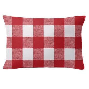 Lumberjack Check Red/White Decorative Pillow - Size 14"x20" Rectangle