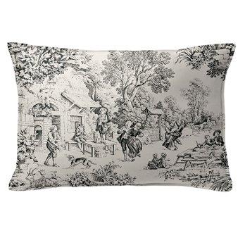 Maison Toile Black Decorative Pillow - Size 14"x20" Rectangle