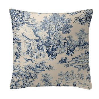 Maison Toile Blue Decorative Pillow - Size 20" Square