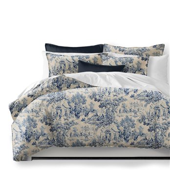 Maison Toile Blue Coverlet and Pillow Sham(s) Set - Size Full