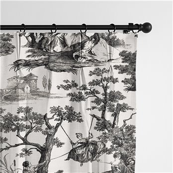 Malaika Black Pinch Pleat Drapery Panel - Pair - Size 20"x120"