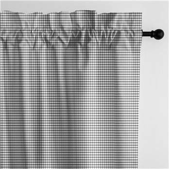 Rockton Check Gray Pole Top Drapery Panel - Pair - Size 50"x108"
