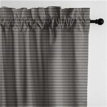 Rockton Check Black Pole Top Drapery Panel - Pair - Size 50"x144"