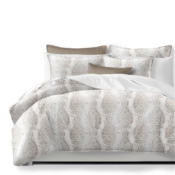 Taylor's Pick Ecru Duvet Cover and Pillow Sham(s) Set - Size Super King